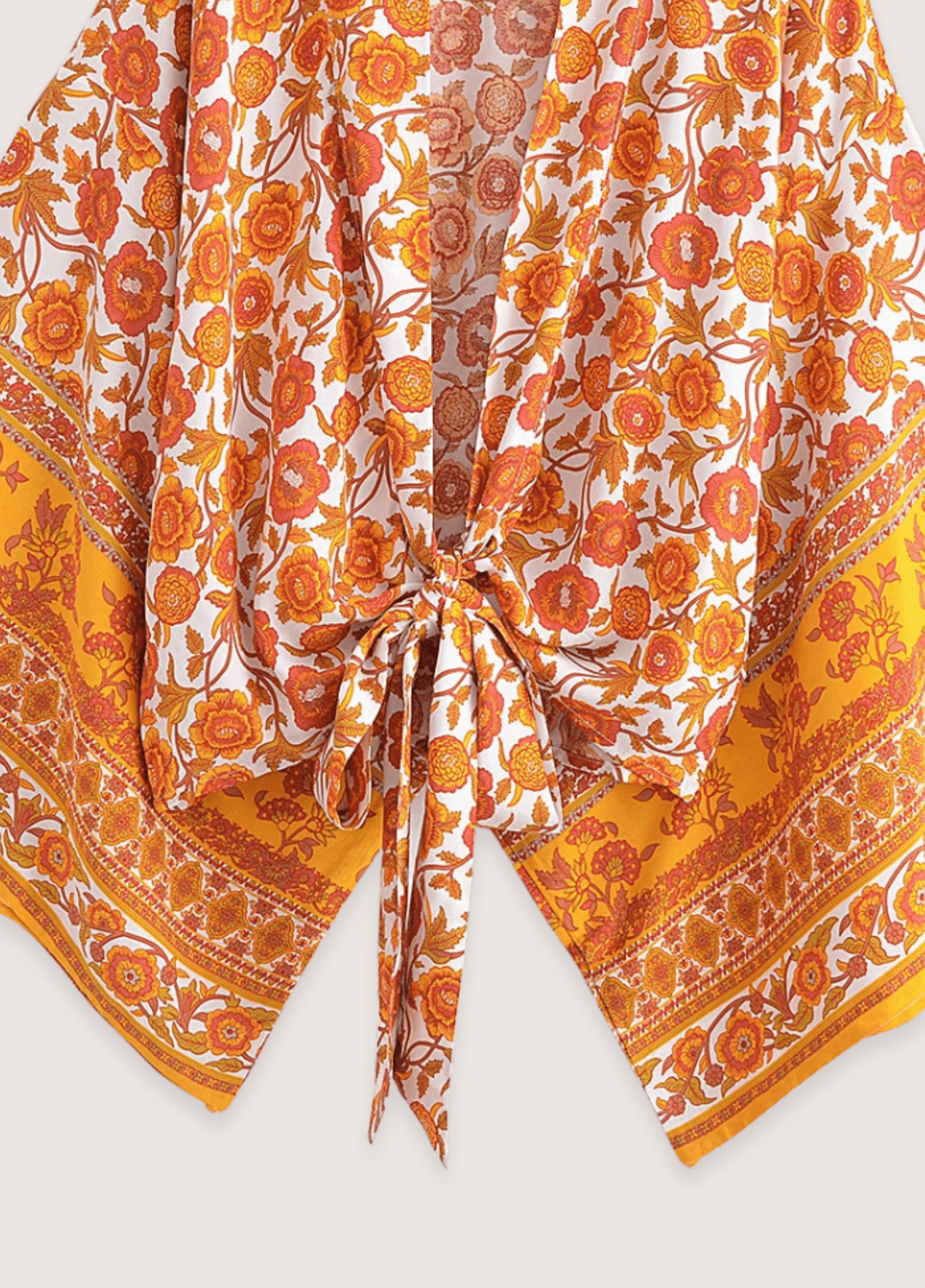 Kimono court femme viscose jaune