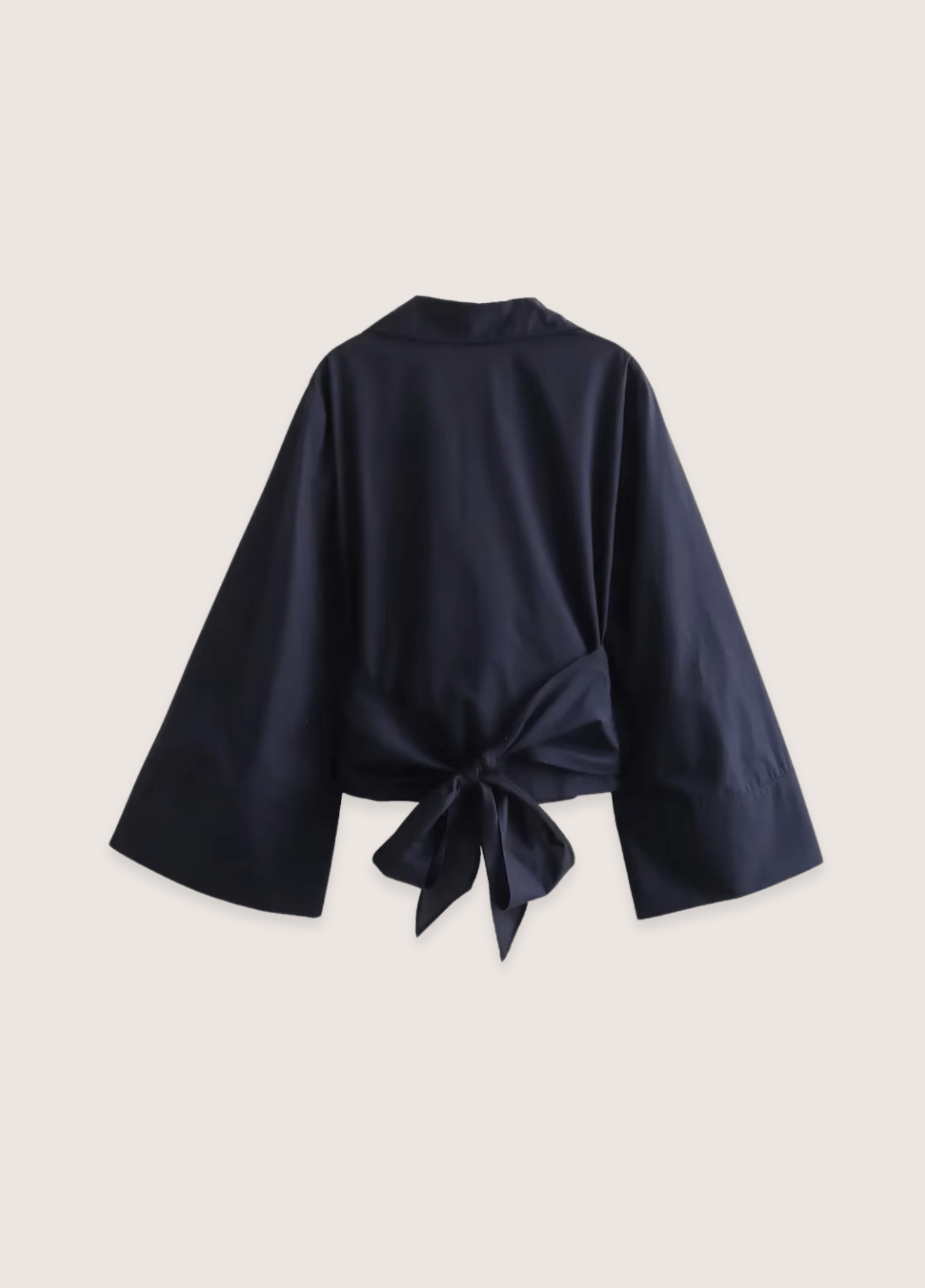 Kimono court femme satiné uni noir – Cache-coeur