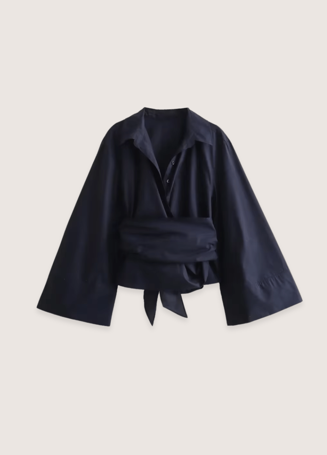 Kimono court femme satiné uni noir – Cache-coeur