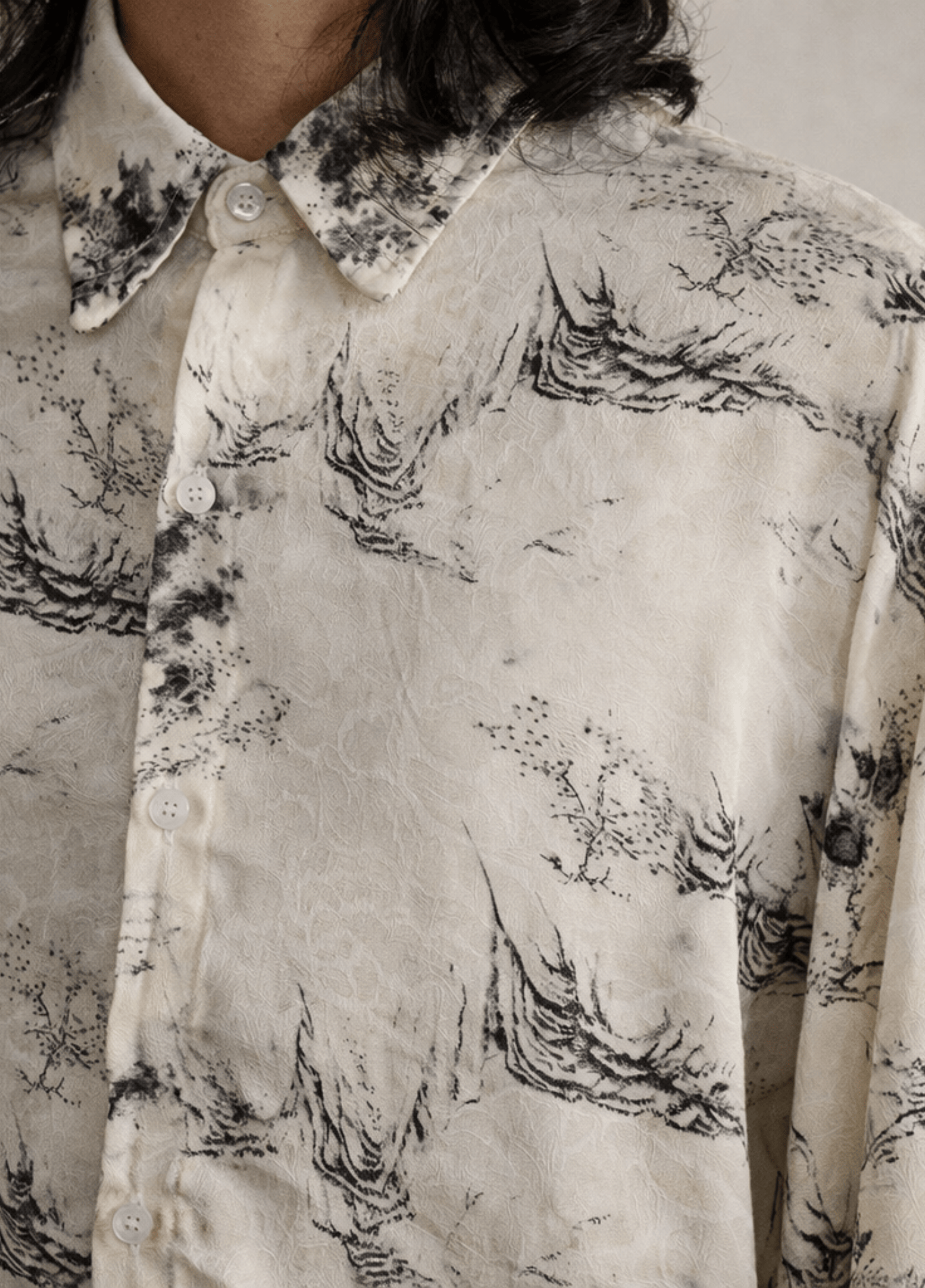 Kimono court femme motif cerisier blanc – Suiboku