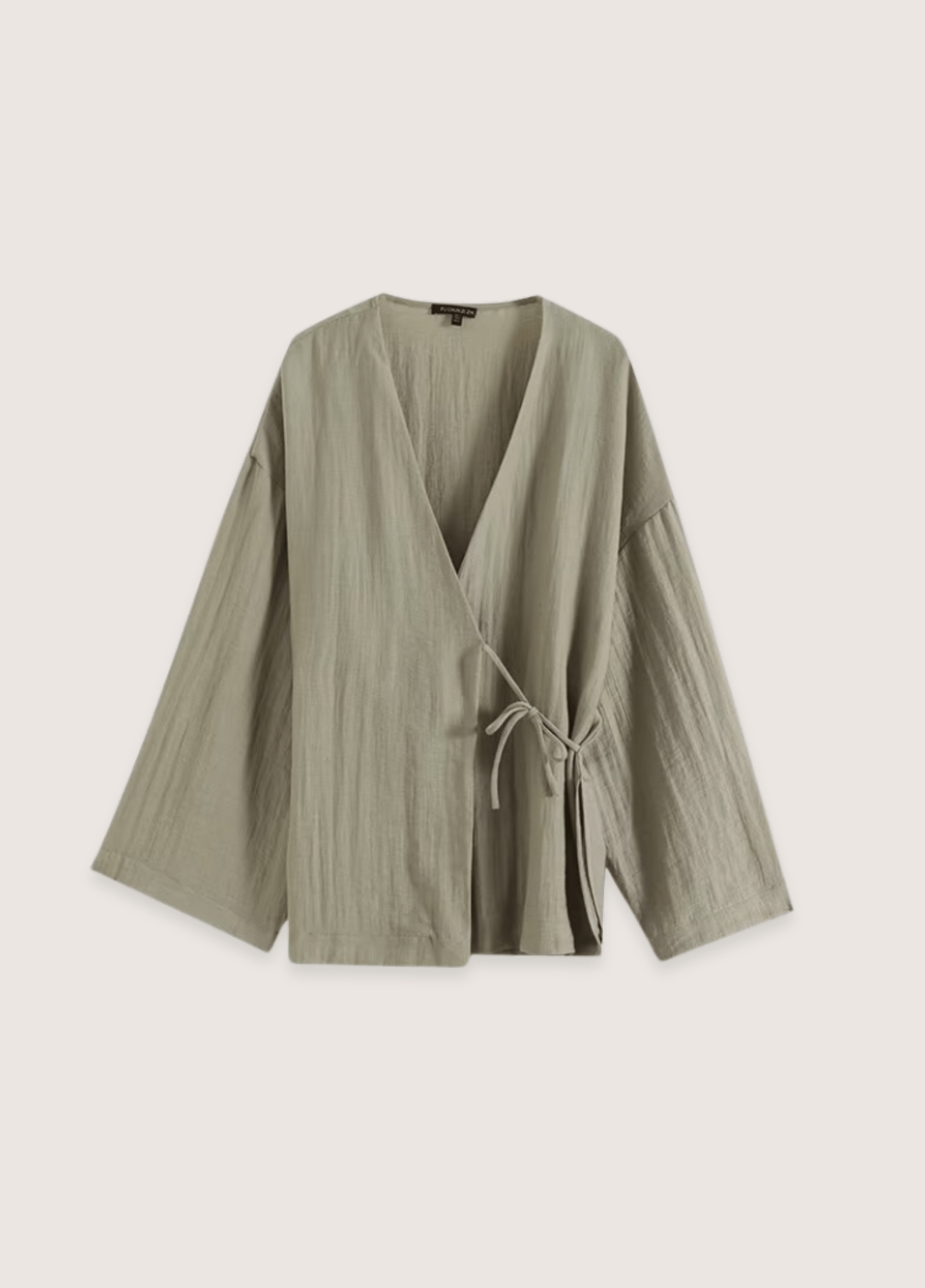Kimono court femme lin vert