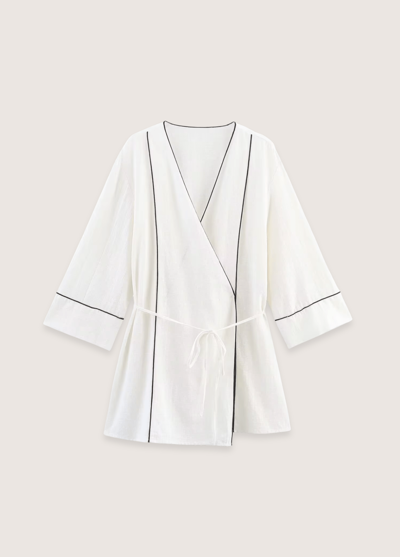 Kimono court femme uni blanc – Yuki