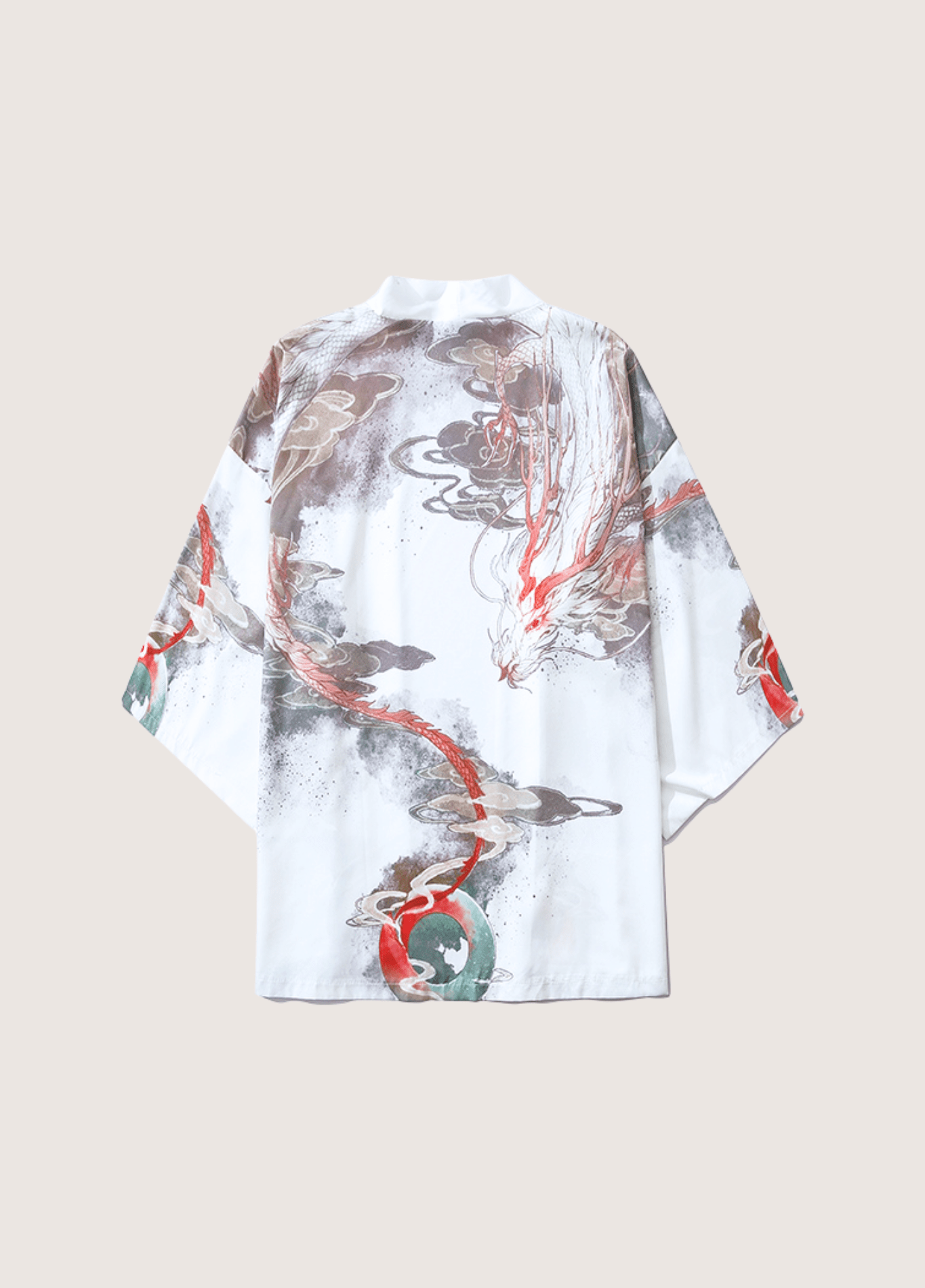 Kimono mixte motif dragon blanc (Édition Prestige) II