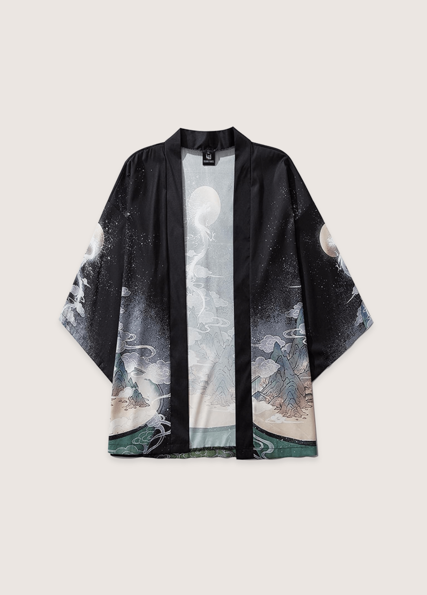 Kimono mixte motif dragon noir