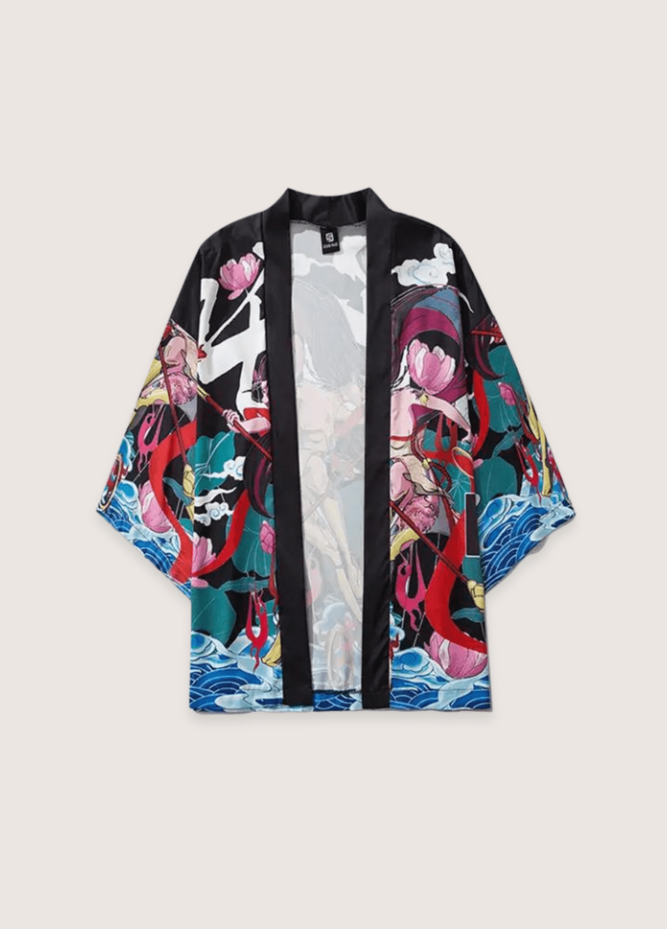 Kimono mixte motif vague noir (Édition Prestige) II