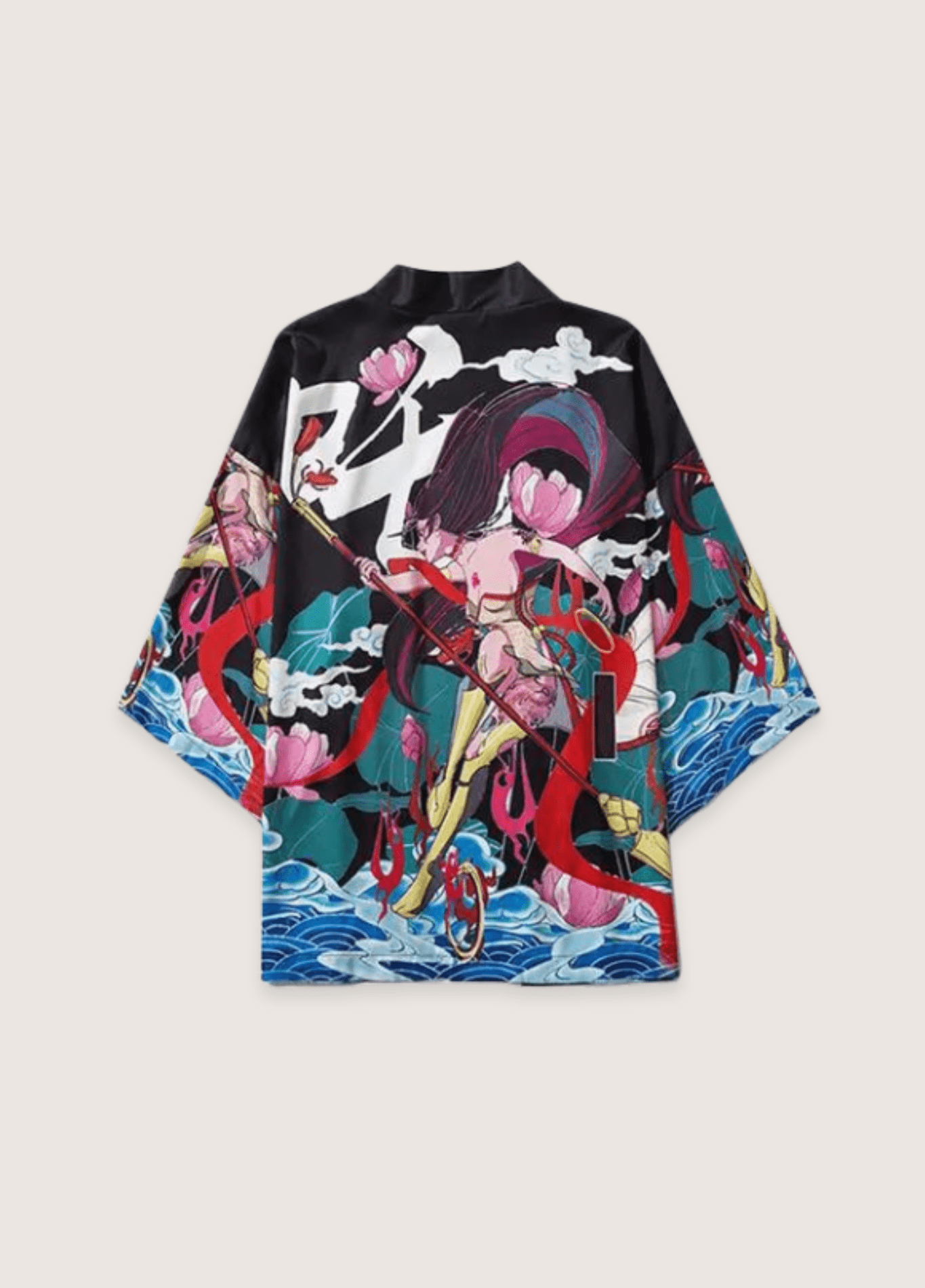 Kimono mixte motif vague noir (Édition Prestige) II