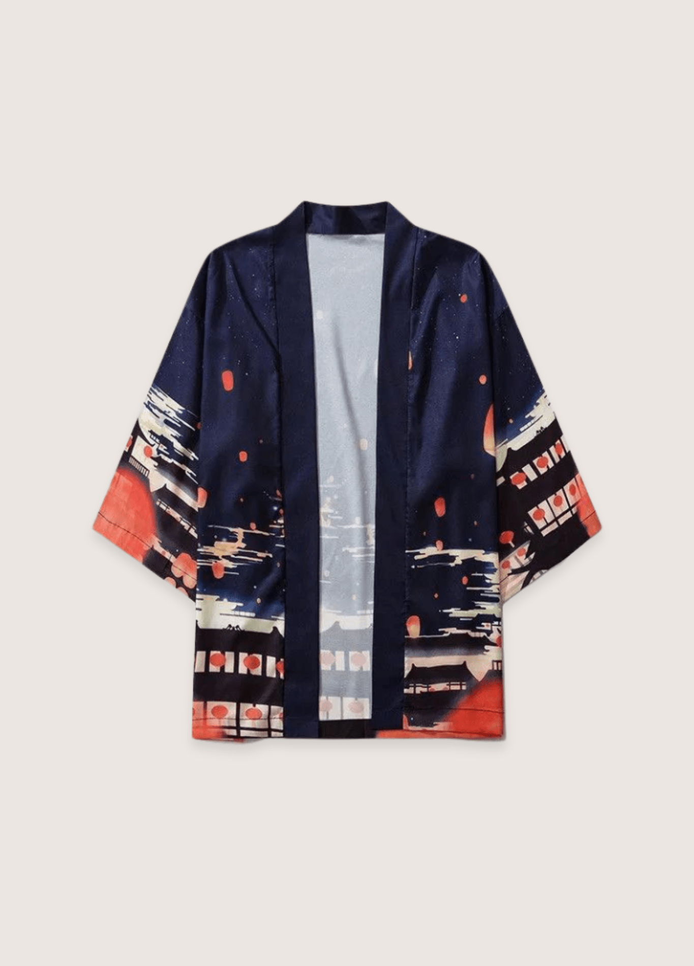 Kimono mixte motif lanterne bleu – Lanternes Nocturnes