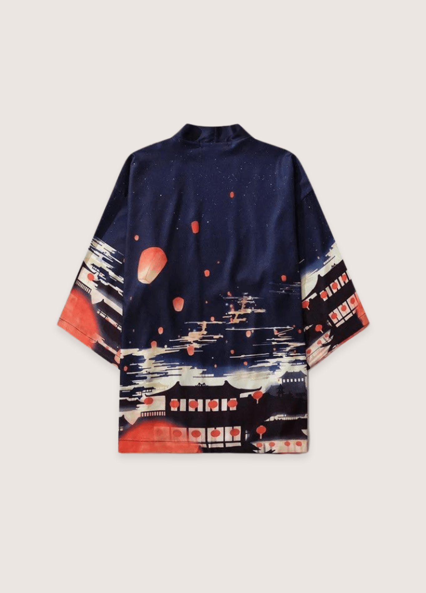 Kimono mixte motif lanterne bleu – Lanternes Nocturnes