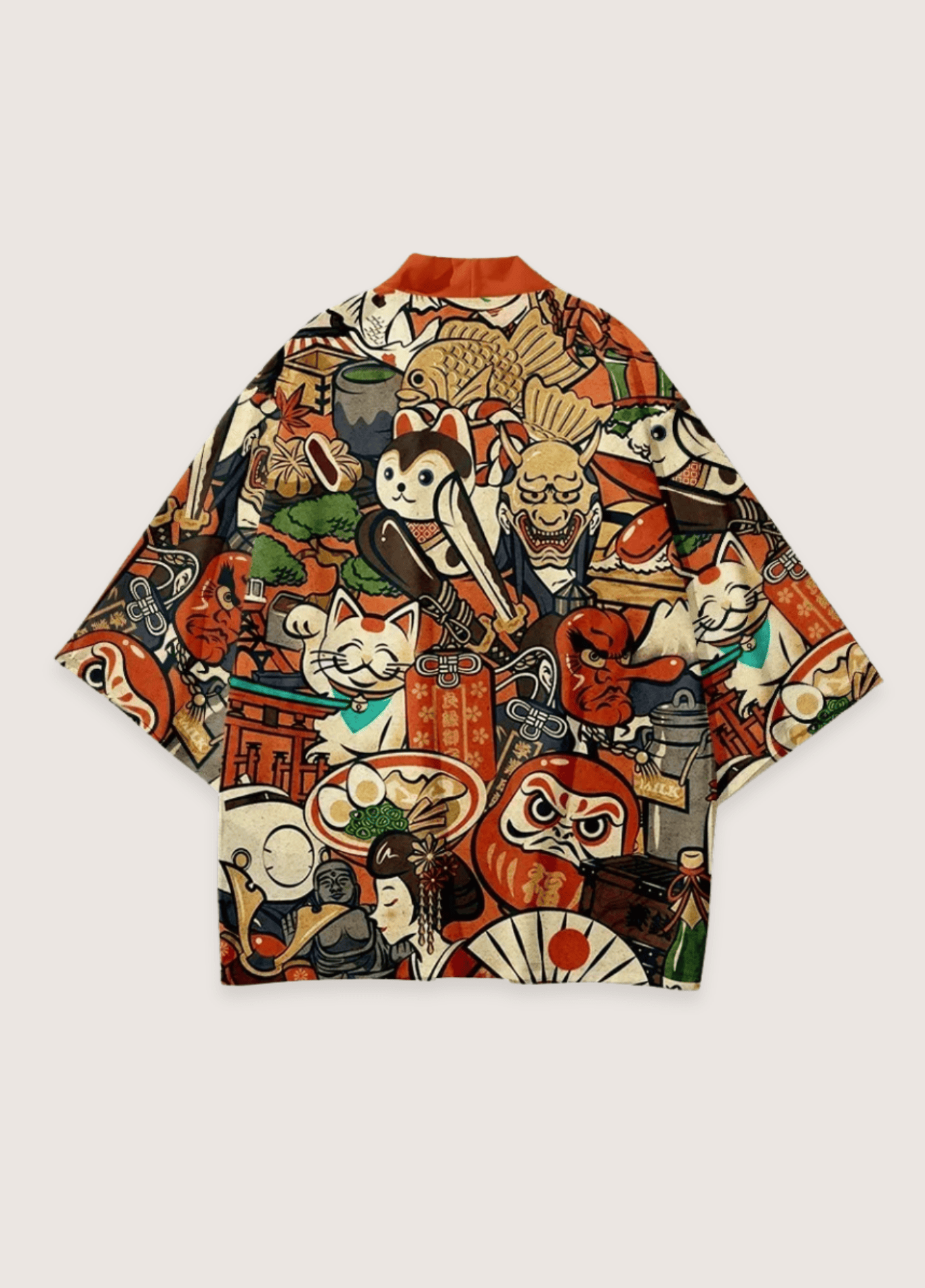 Kimono femme motif carpe koï icon collage – Maneki