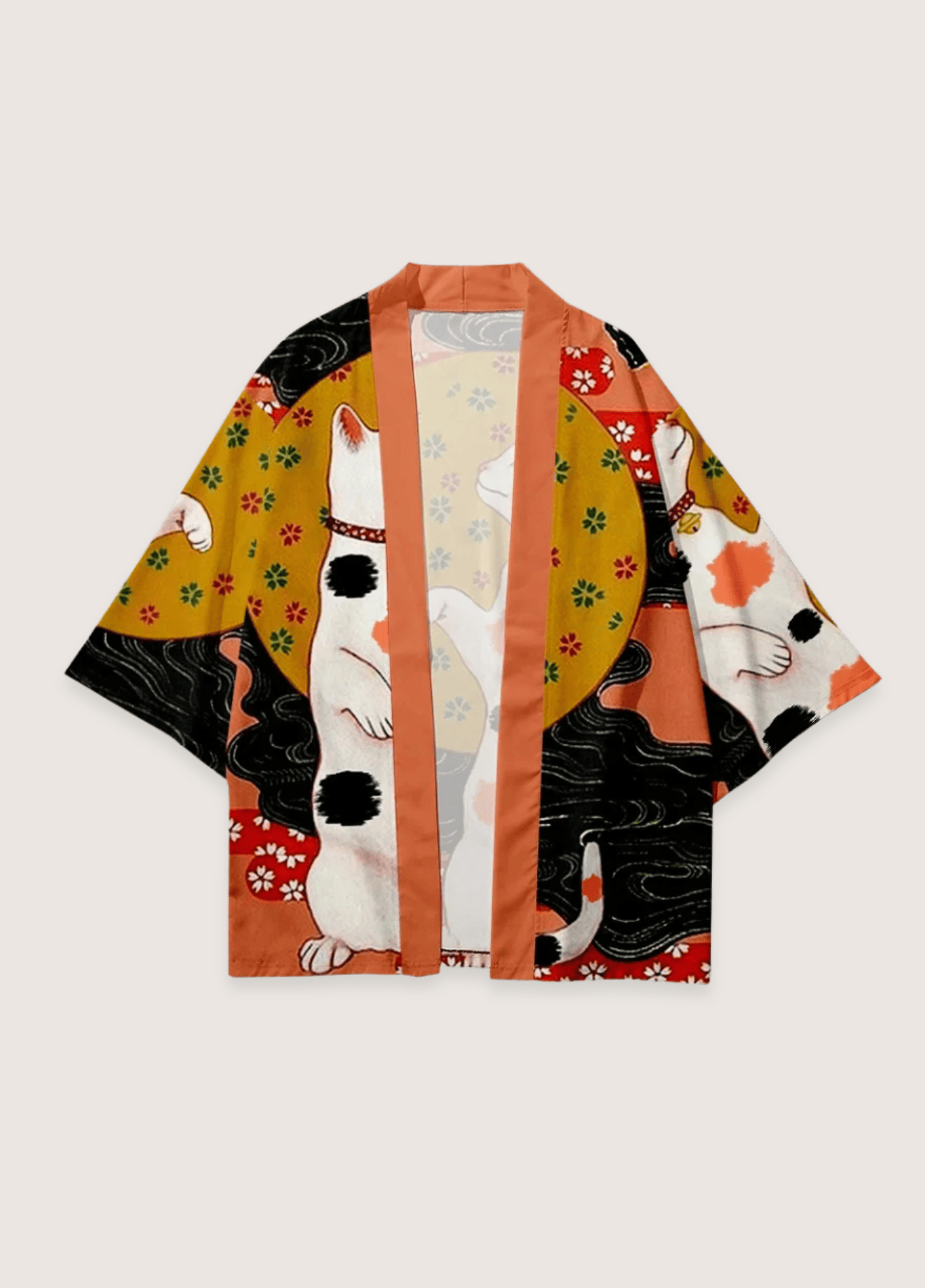 Kimono femme motif cerisier beige – Neko San