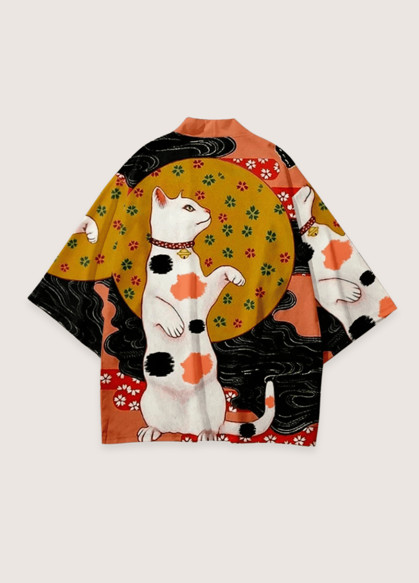 Kimono femme motif cerisier beige – Neko San