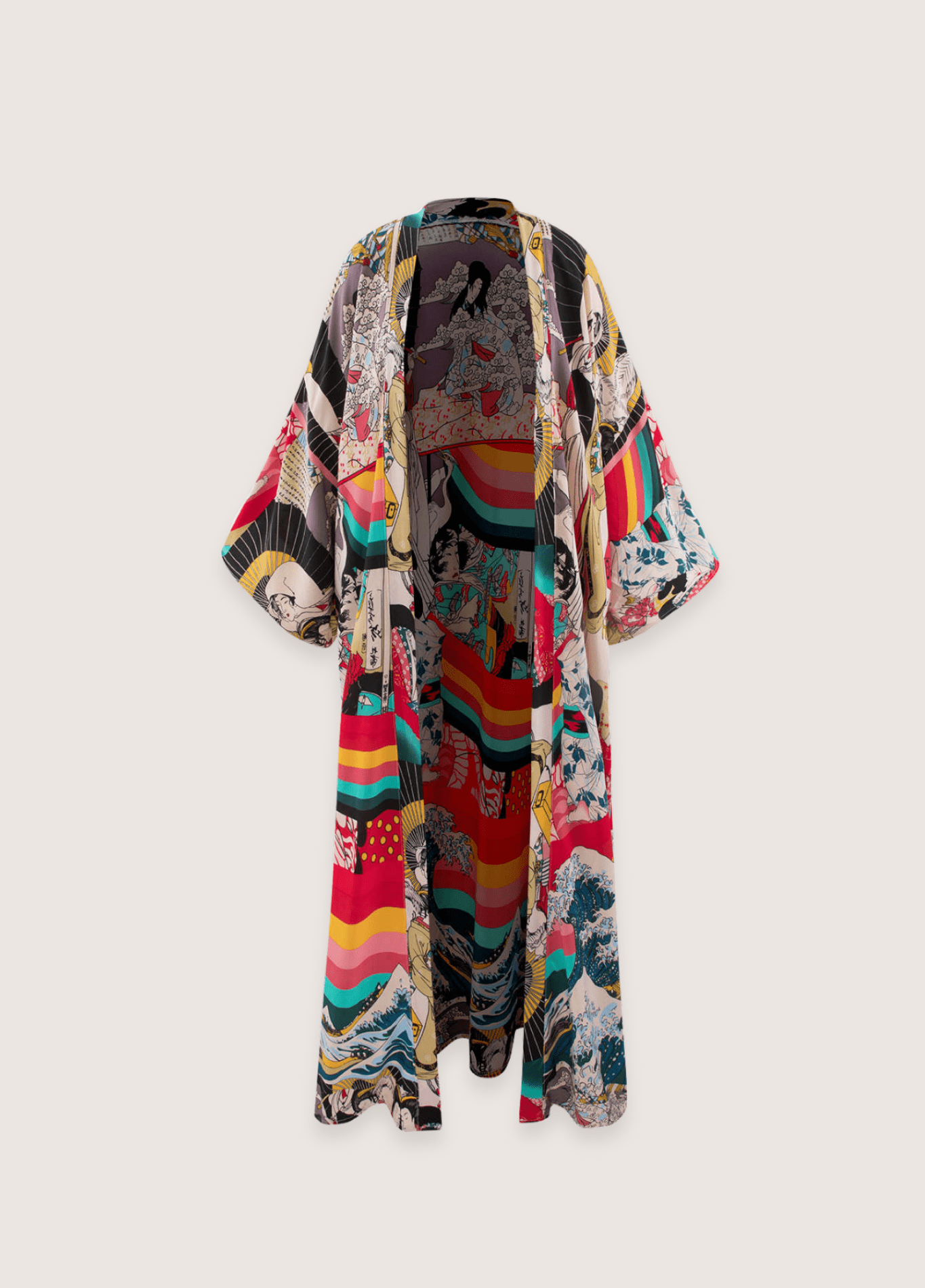 Kimono long femme viscose motif vague japan print – Japan Print