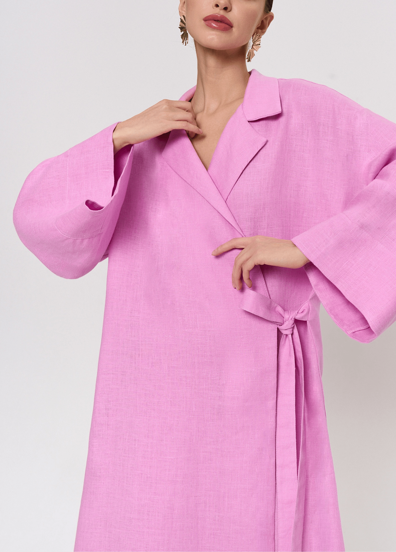 Robe kimono femme coton floral rose – Bara Style