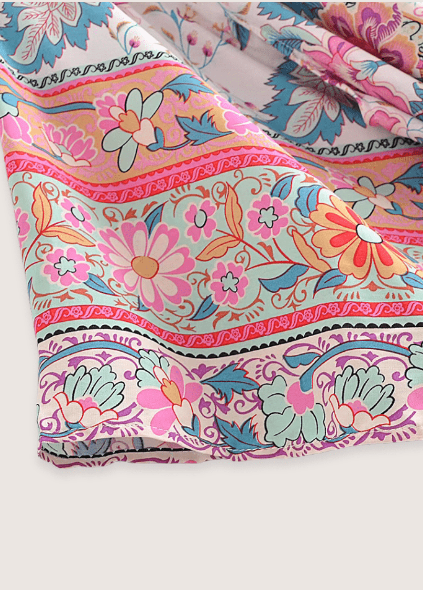 Kimono long femme viscose paisley rose – Bohème Oriental