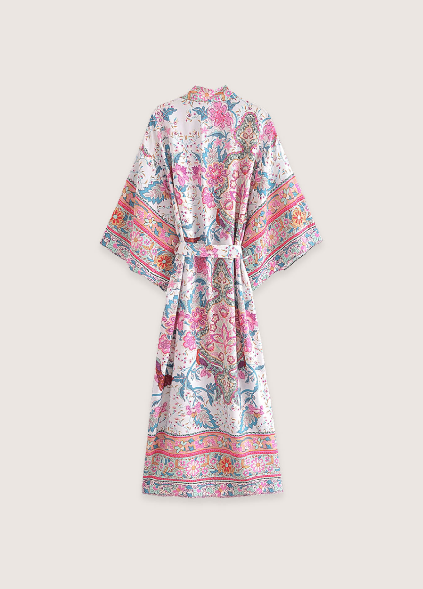 Kimono long femme viscose paisley rose – Bohème Oriental
