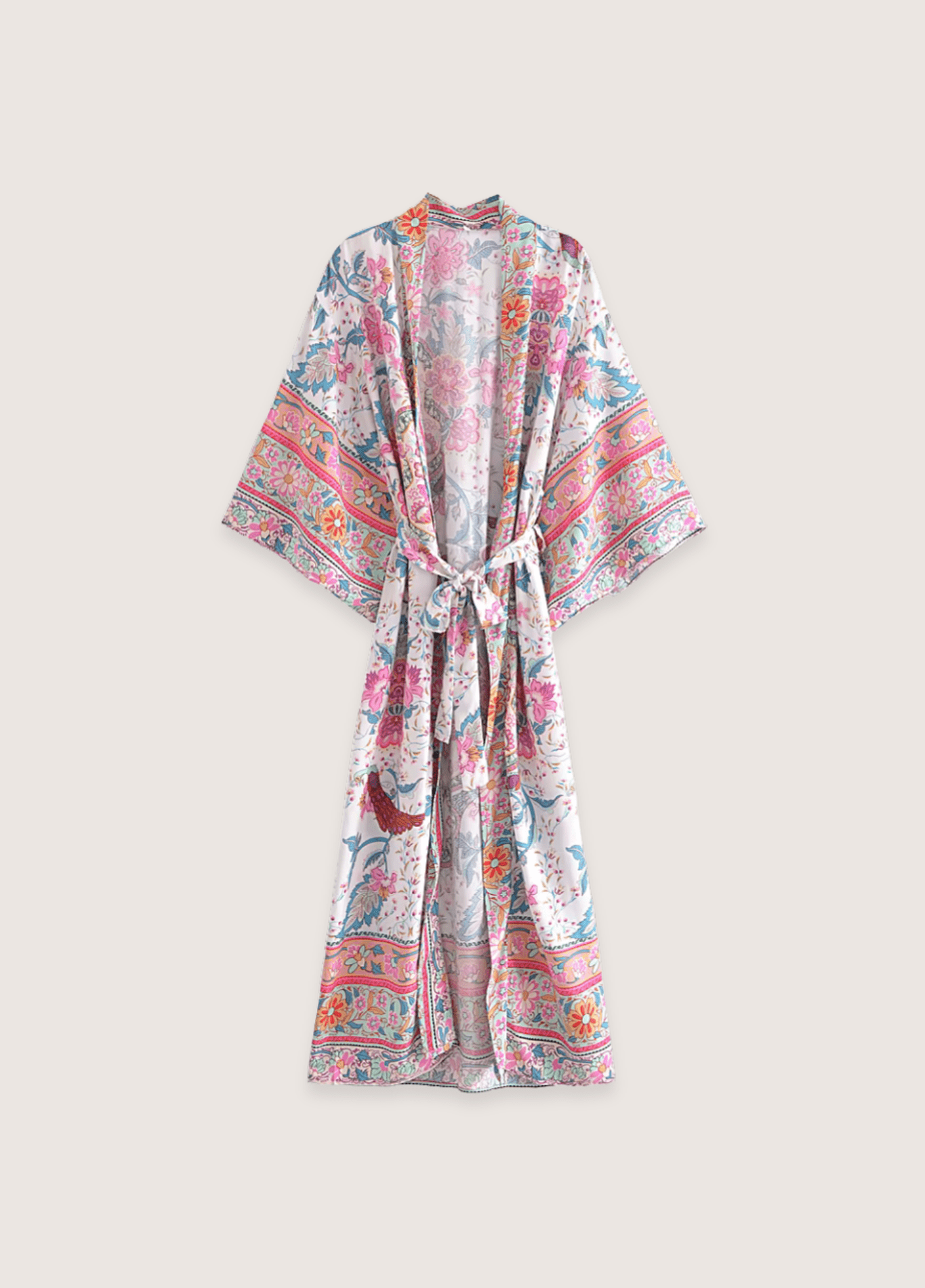Kimono long femme viscose paisley rose – Bohème Oriental