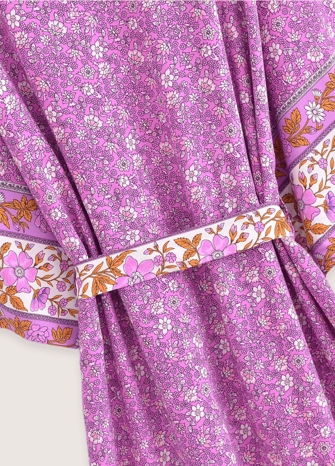 Kimono long femme floral rose – Floral Fuchsia