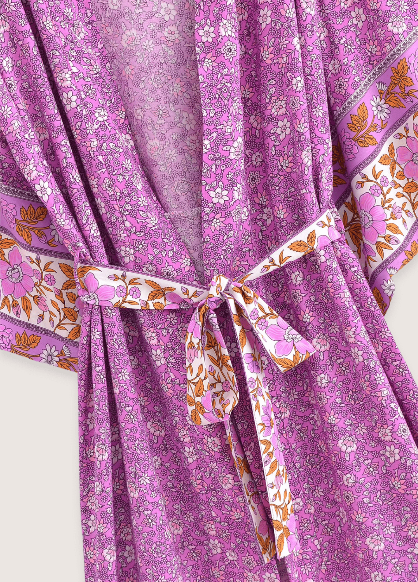 Kimono long femme floral rose – Floral Fuchsia