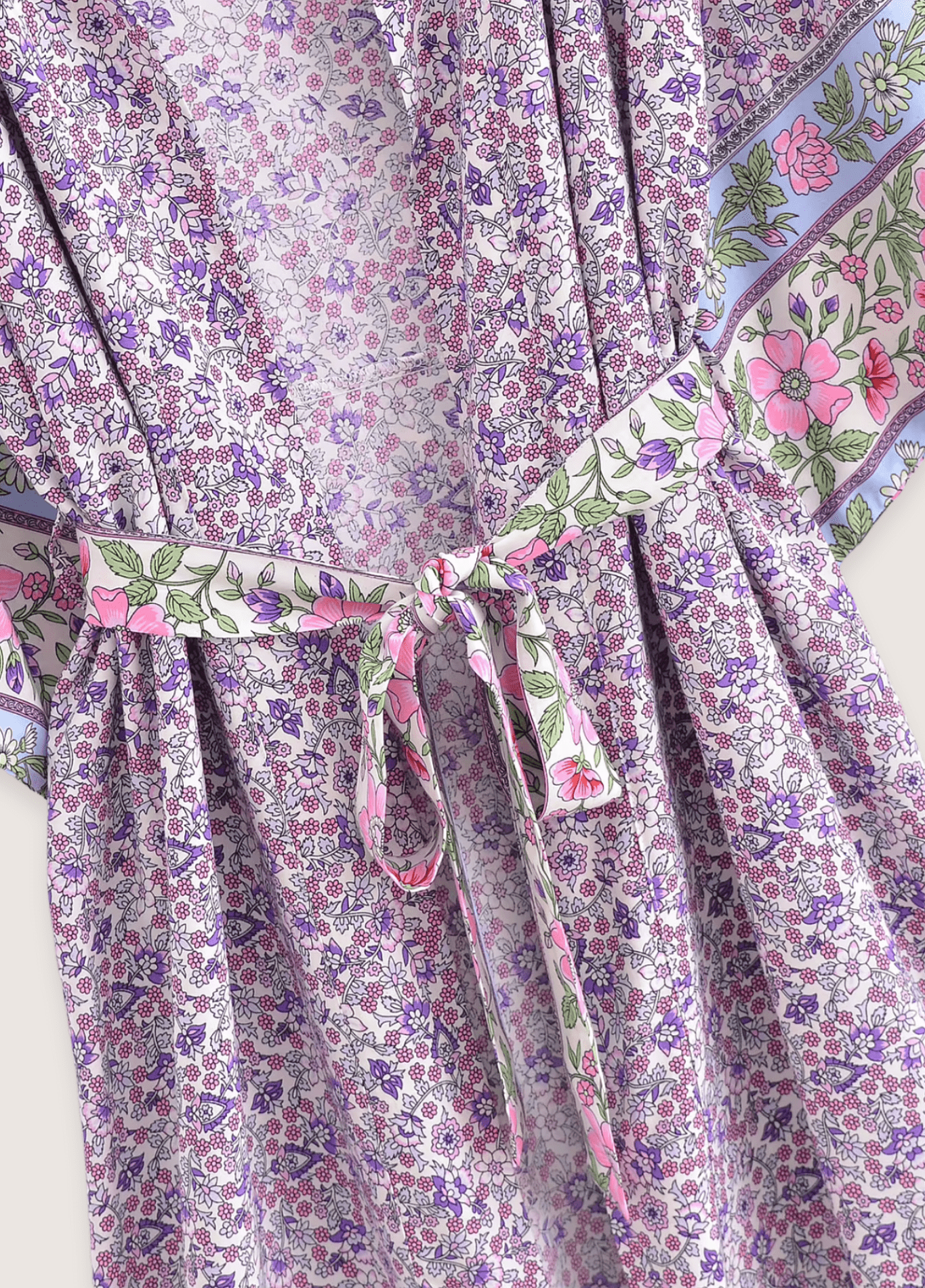 Kimono long femme floral violet – Floral Lilas