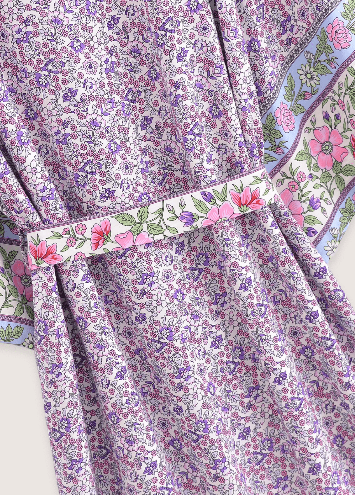 Kimono long femme floral violet – Floral Lilas