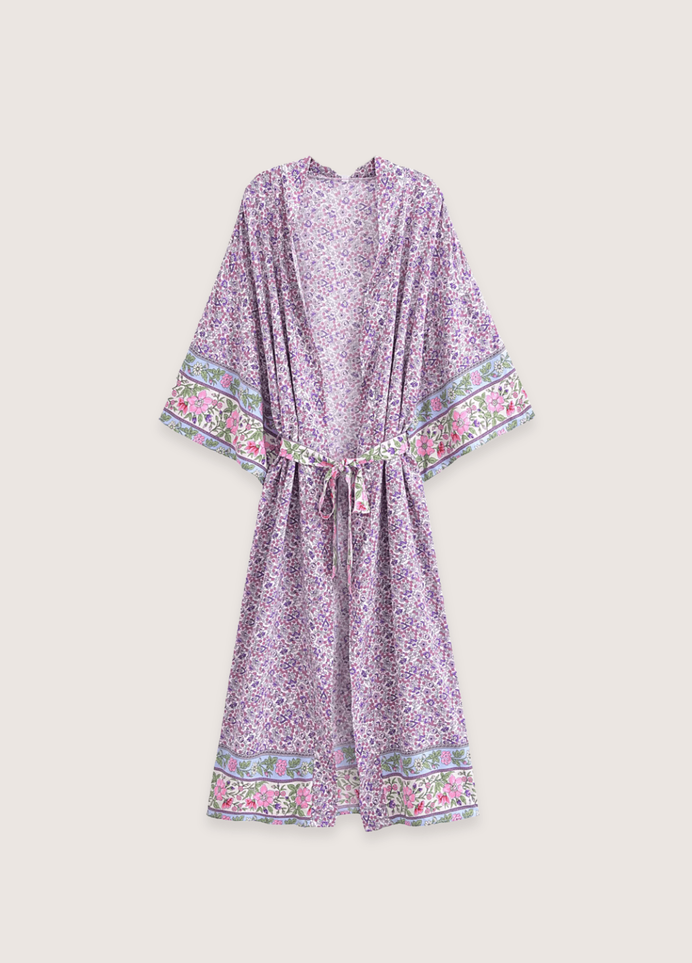 Kimono long femme floral violet – Floral Lilas
