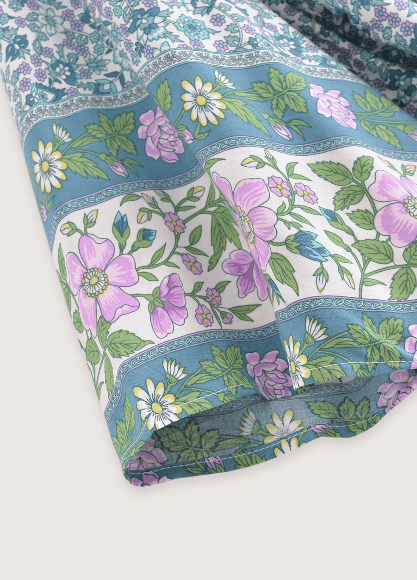 Kimono long femme motif pivoine turquoise – Floral Turquoise
