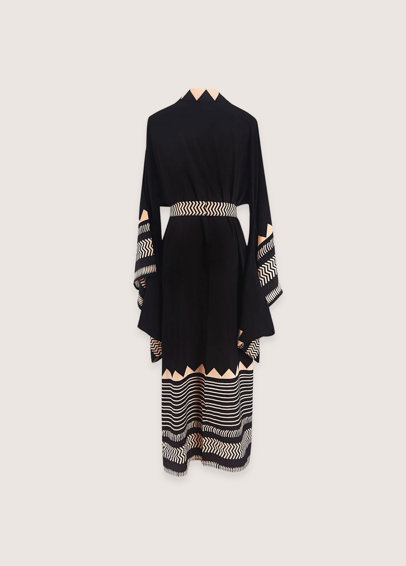 Kimono long femme motif vague noir – Nami