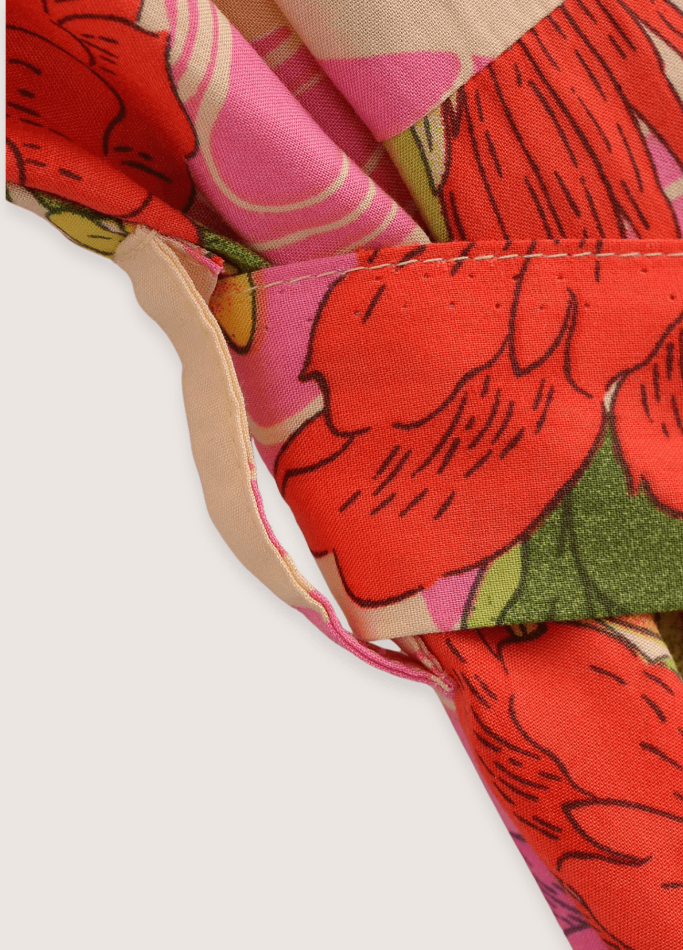 Kimono long femme viscose motif chrysanthème rose – Pivoine