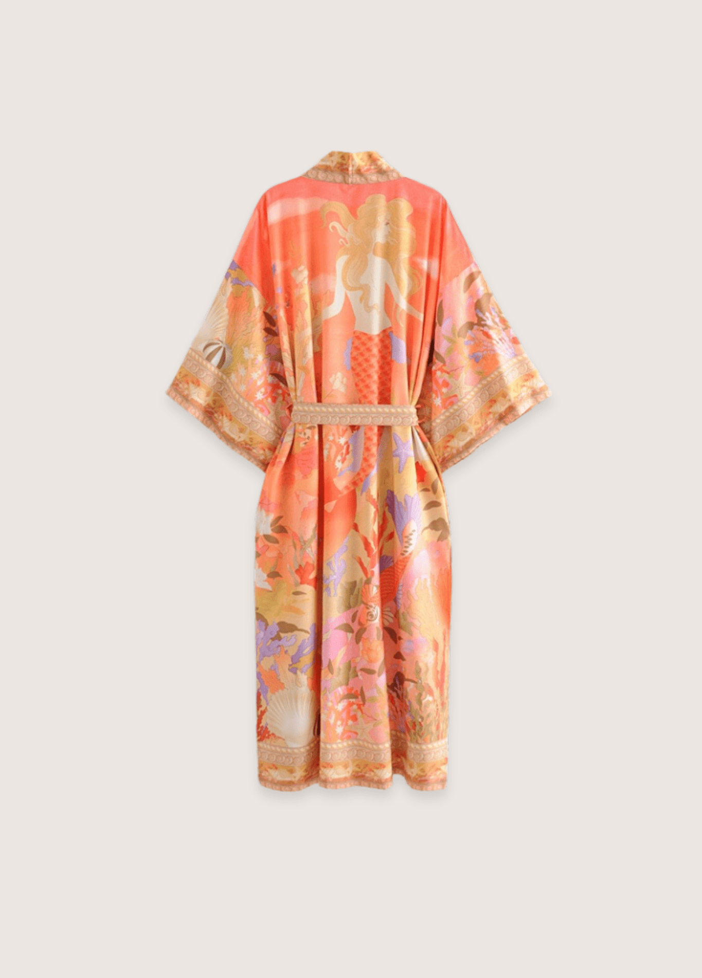 Kimono long femme motif vague pêche – Sirène