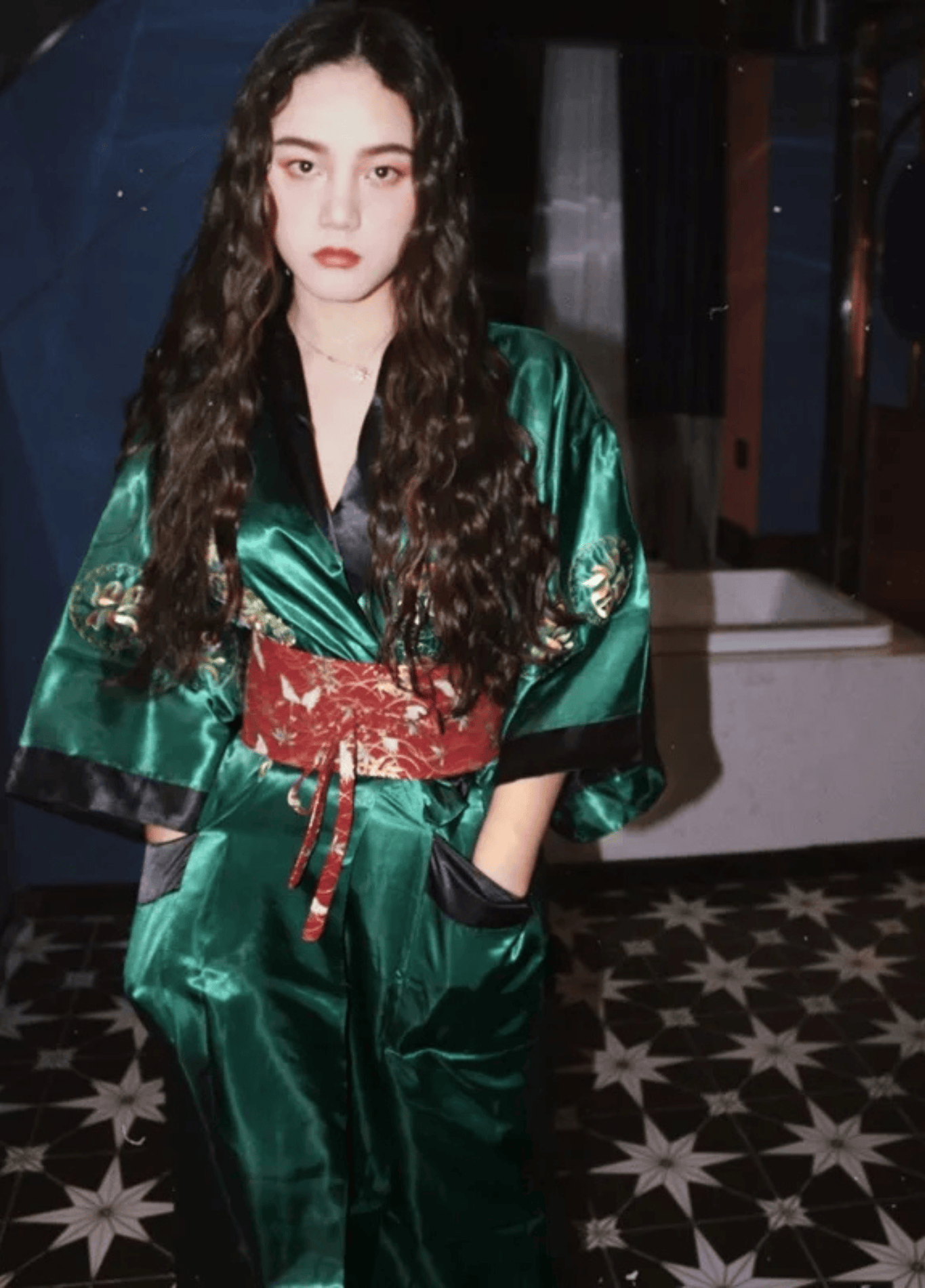 Kimono long femme soie motif dragon vert – Kinryū