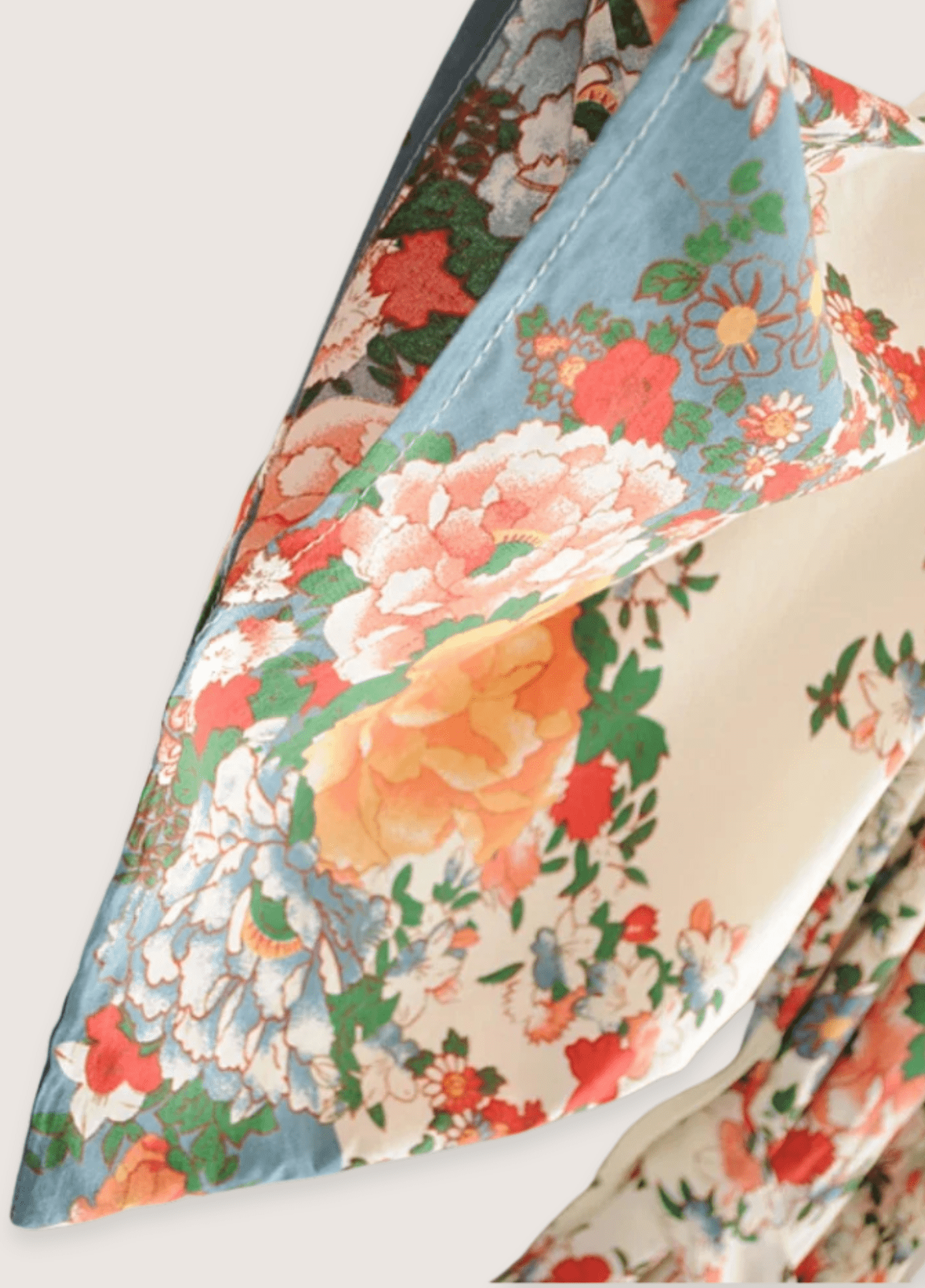 Kimono long femme motif pivoine blanc – Yume