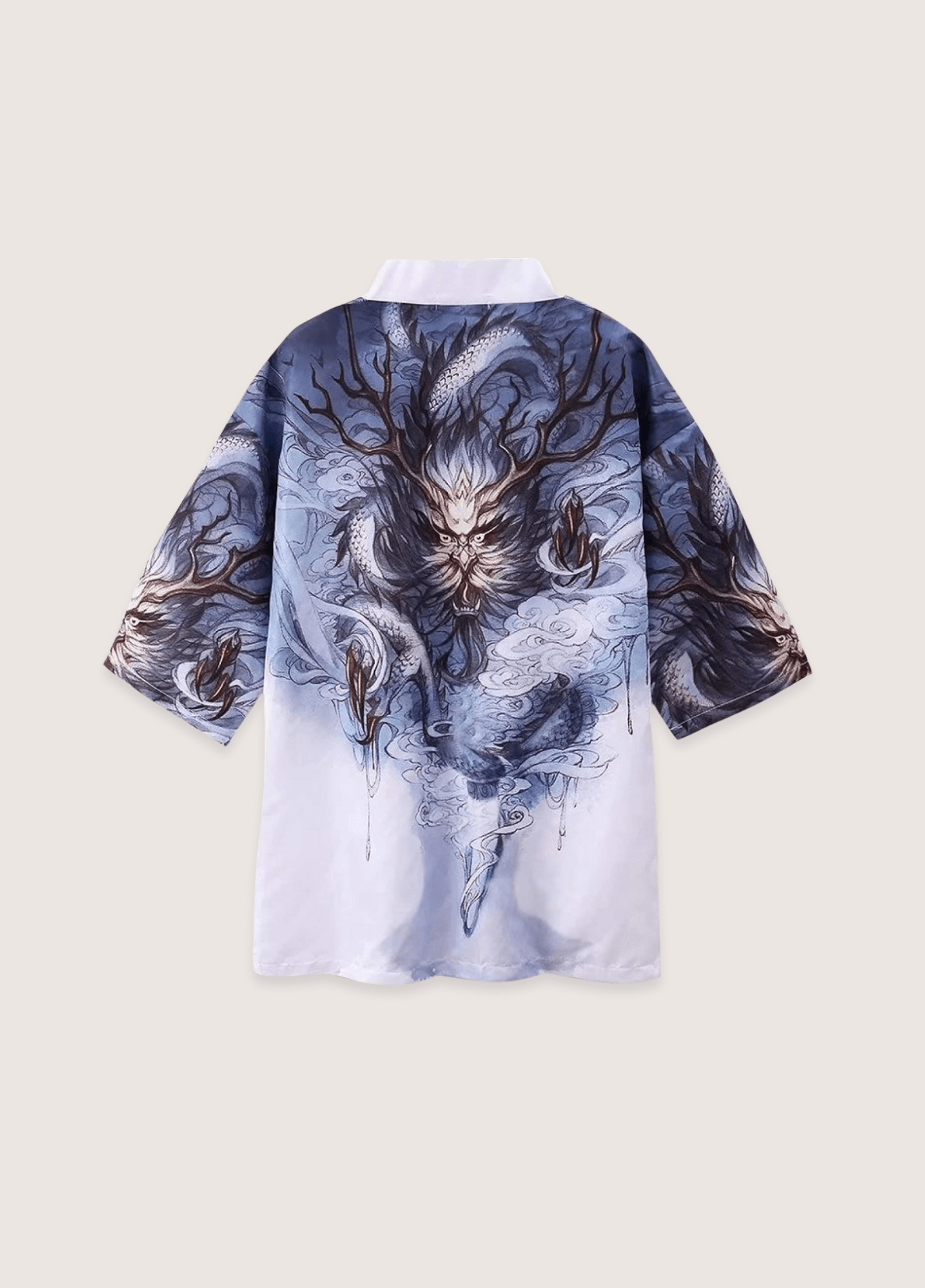 Kimono mixte motif dragon blanc (Édition Prestige)