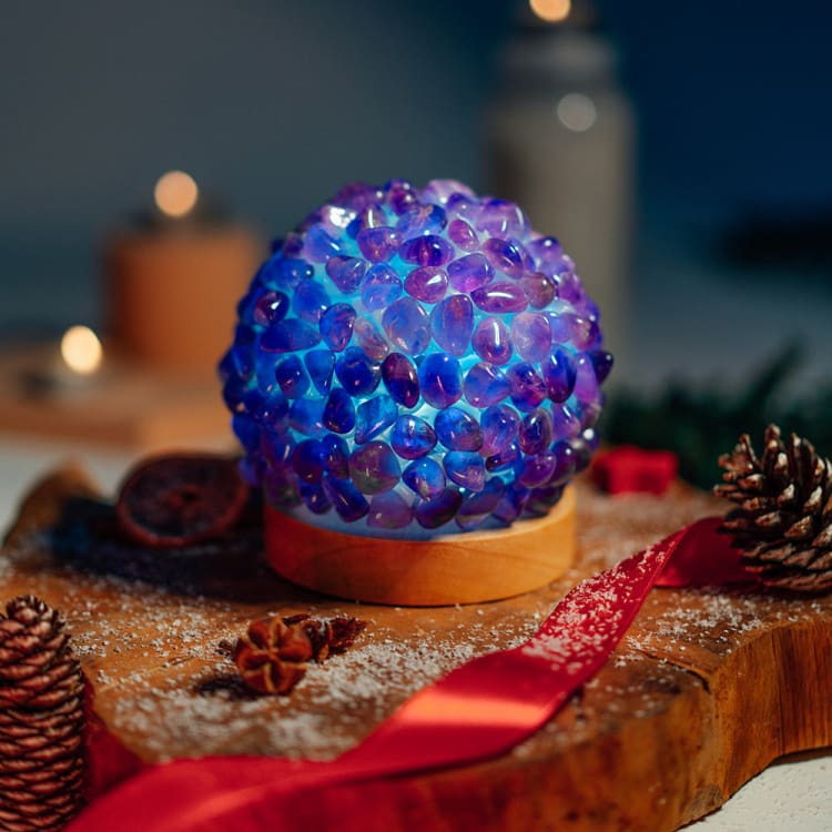 ATELIER-TIBET Lampe de Chevet en Améthyste – Lumière Douce & Ambiance Zen