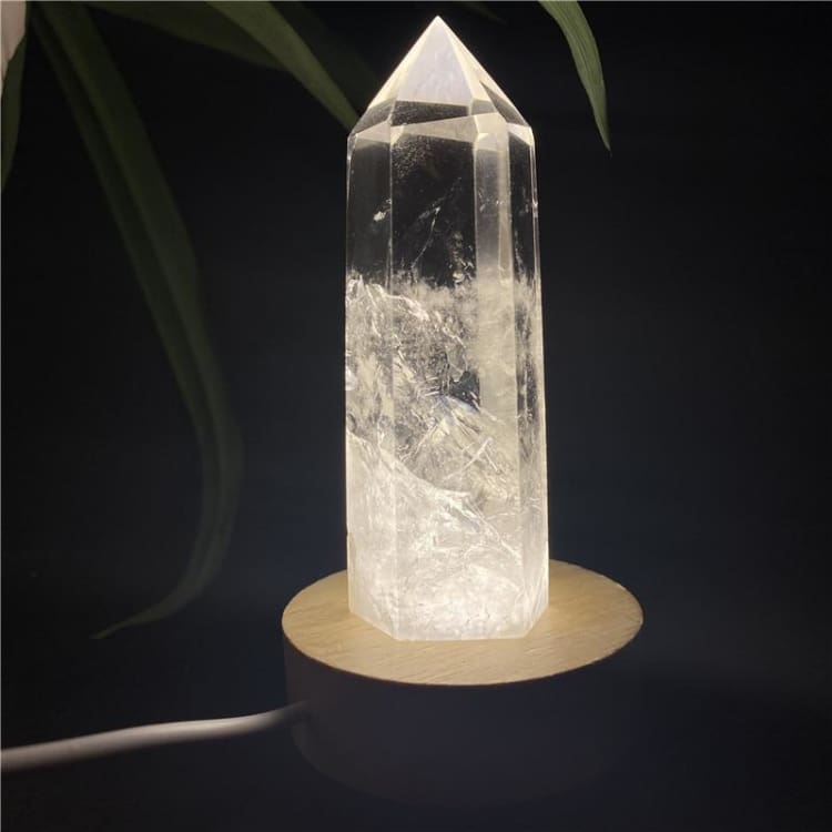 ATELIER-TIBET – Lampe de Chevet Pointe de Quartz Blanc – Lumière Pure & Énergie Cristalline