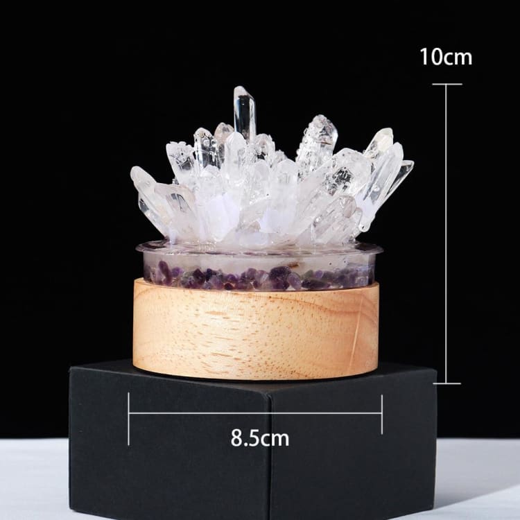 ATELIER-TIBET Lampe de Chevet en Quartz Clair – Lumière Pure & Énergie Cristalline