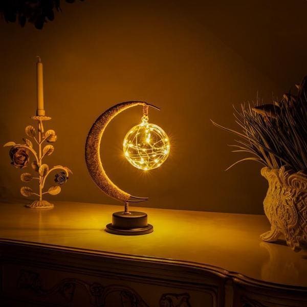 ATELIER-TIBET – Lampe Lune en Corde de Chanvre – Ambiance Naturelle & Luminance Douce