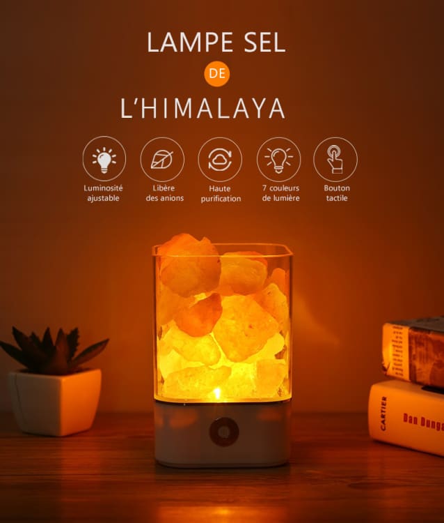 ATELIER-TIBET Lampe de Sel de l’Himalaya – Lumière douce & ambiance apaisante