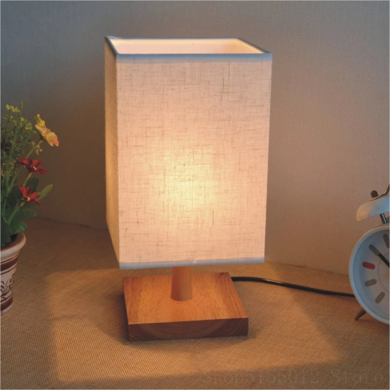 ATELIER-TIBET Lampe de table Zen LED – Socle Bois & Lumière Apaisante