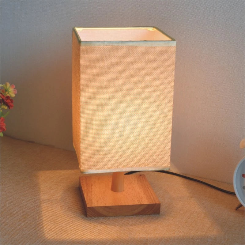ATELIER-TIBET Lampe de table Zen LED – Socle Bois & Lumière Apaisante