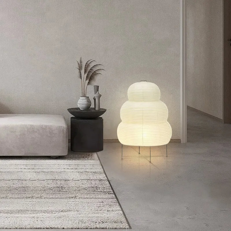 ATELIER-TIBET – Lampe Zen Style Japonais Papier & Métal – Lumière Douce & Éclairage Zen