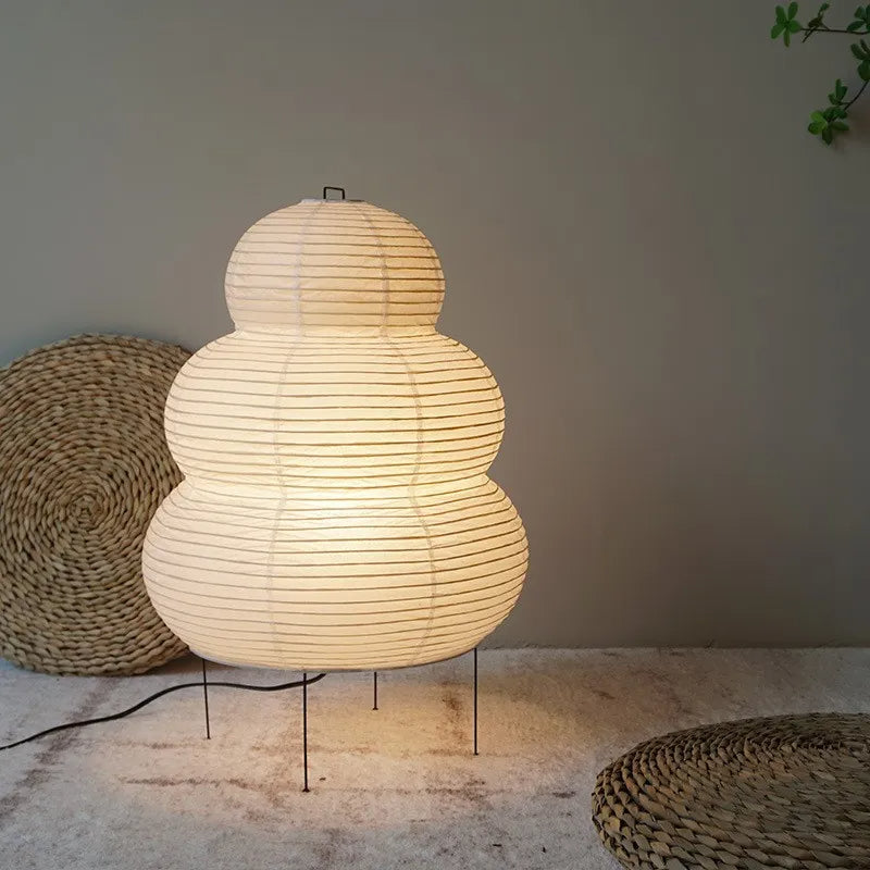 ATELIER-TIBET – Lampe Zen Style Japonais Papier & Métal – Lumière Douce & Éclairage Zen