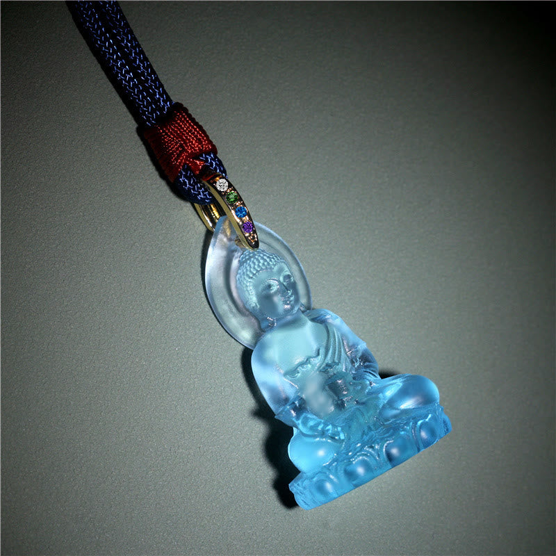 ATELIER-TIBET Collier Bouddha en Cristal Liuli Artisanal