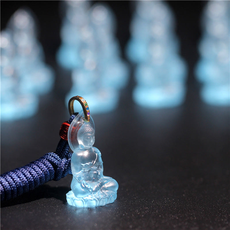 ATELIER-TIBET Collier Bouddha en Cristal Liuli Artisanal
