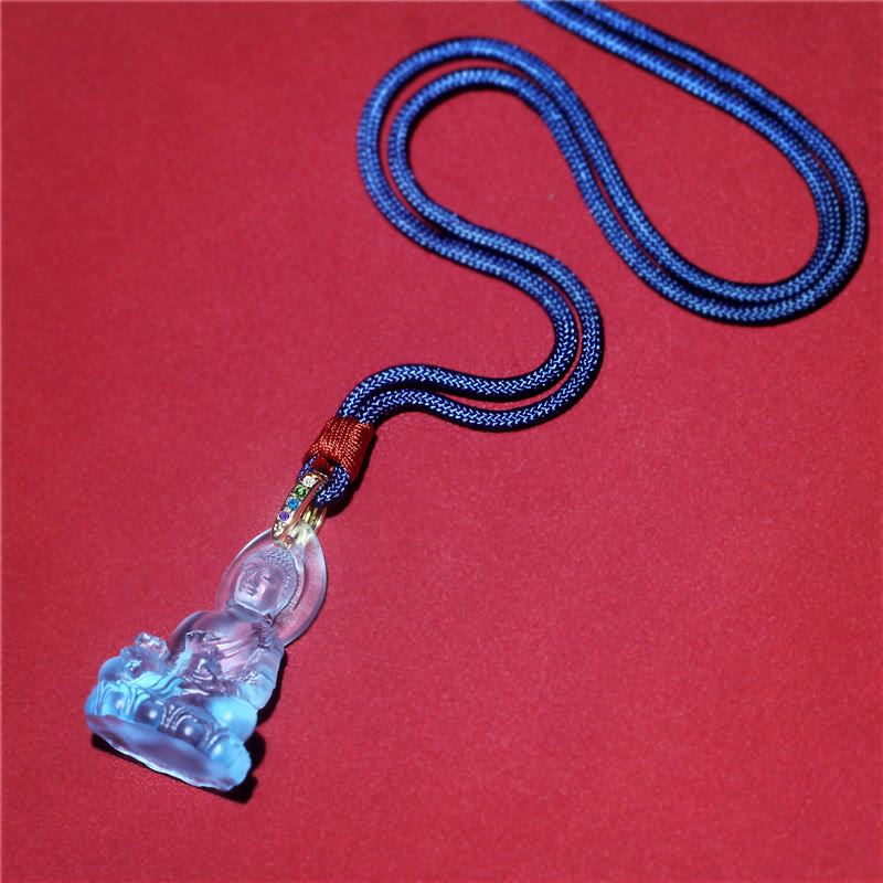 ATELIER-TIBET Collier Bouddha en Cristal Liuli Artisanal