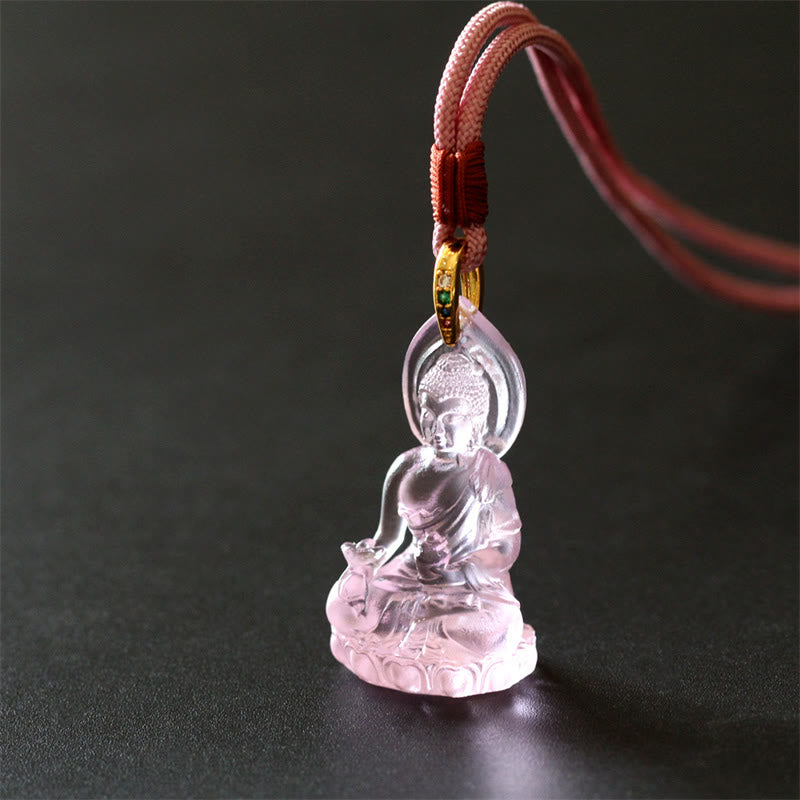 ATELIER-TIBET Collier Bouddha en Cristal Liuli Artisanal