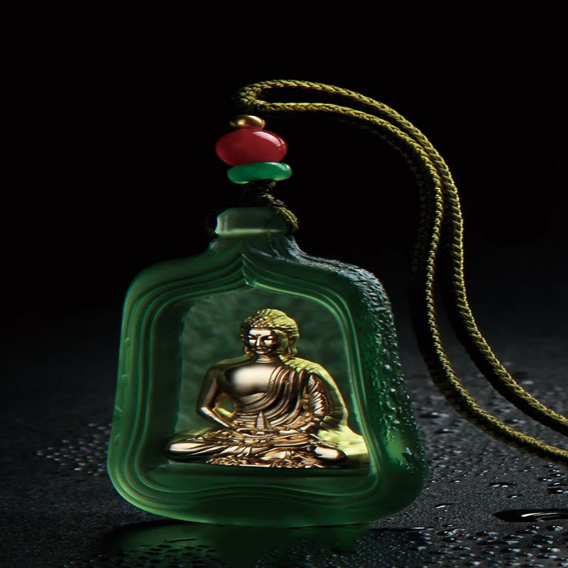 ATELIER-TIBET Collier Bouddha Médecine Cristal Liuli 48 mm