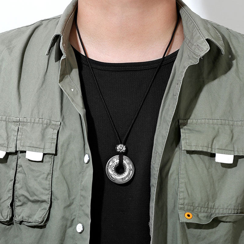 ATELIER-TIBET Collier Lotus & Boucle de Paix Argent 999 – Harmonie & Équilibre