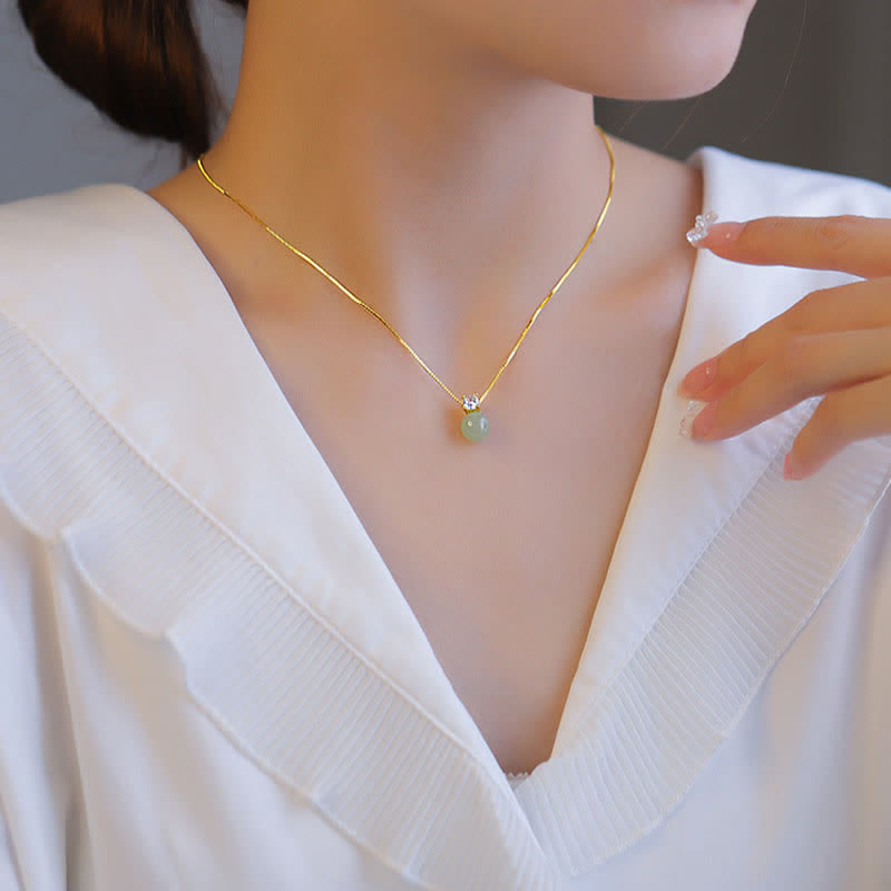 ATELIER-TIBET – Collier Lucky Bead en Jade Naturel