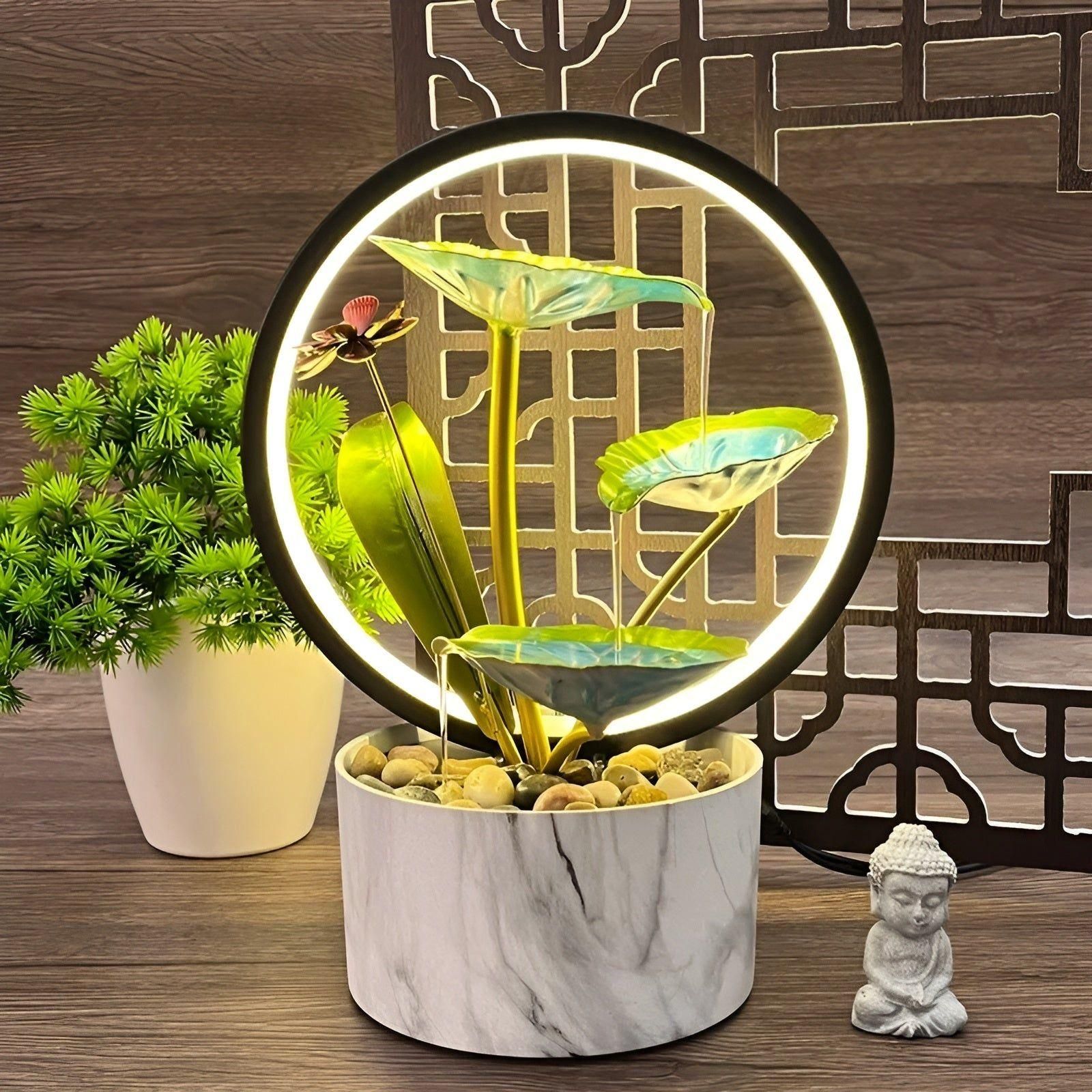 ATELIER-TIBET Lampe de Chevet  – Éclairage Doux & Fonction Eau Apaisante pour Chambre & Salon