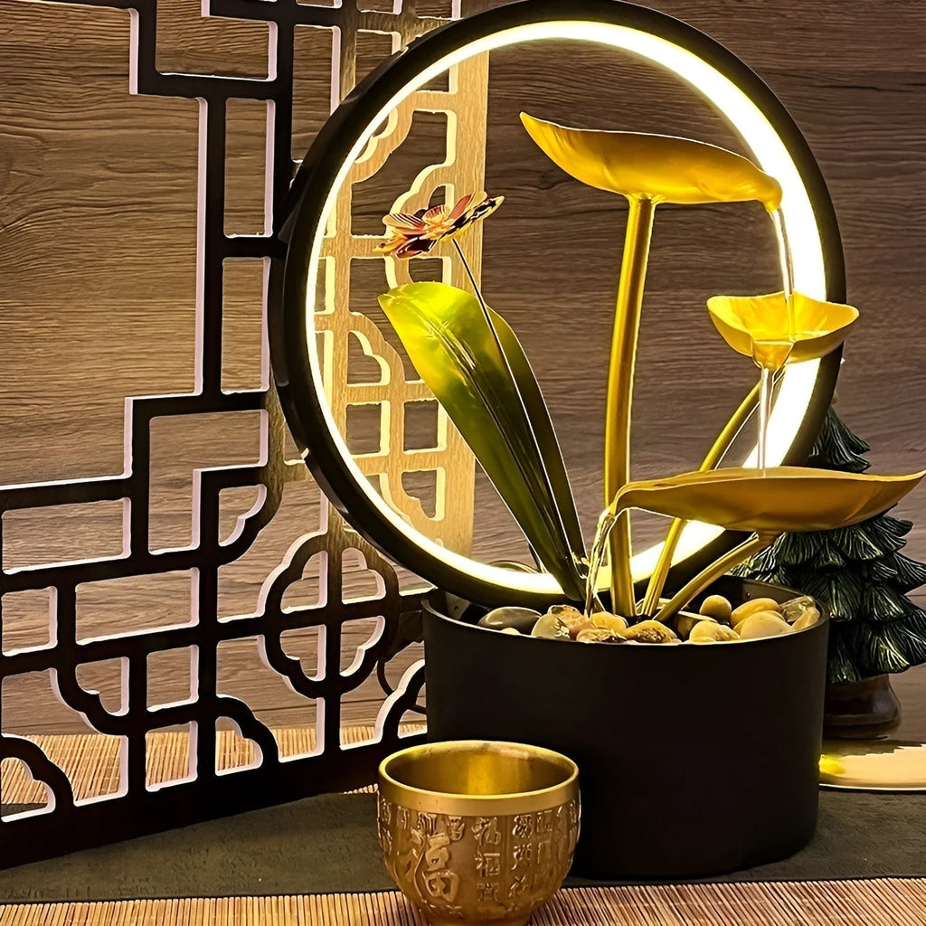 ATELIER-TIBET Lampe de Chevet  – Éclairage Doux & Fonction Eau Apaisante pour Chambre & Salon